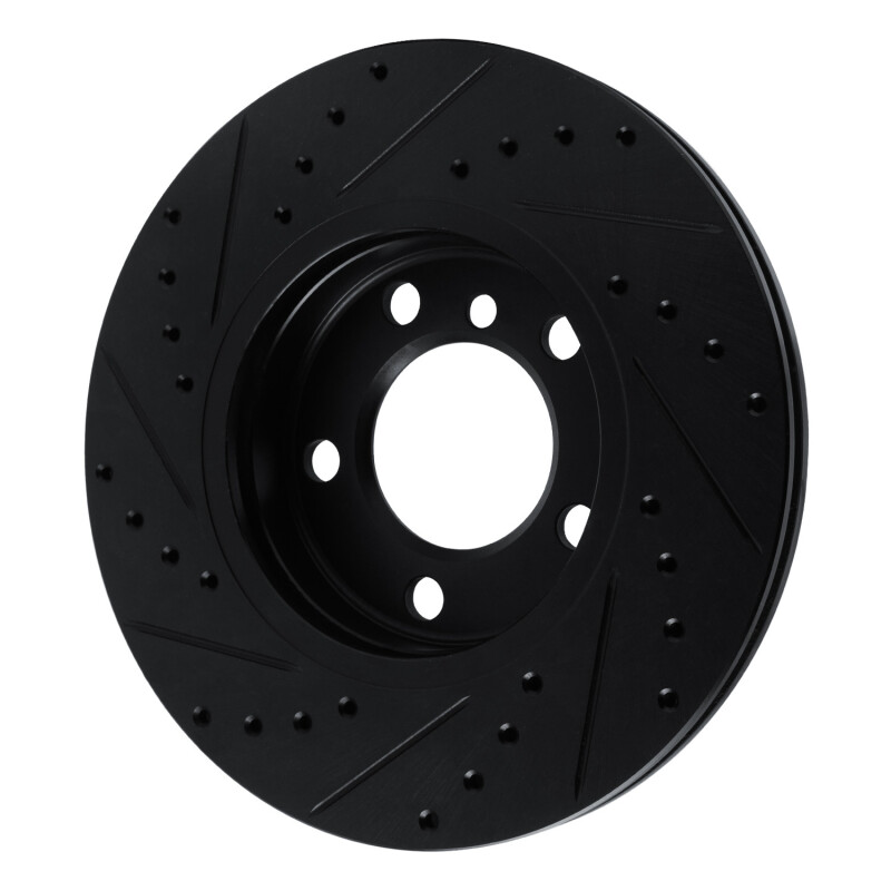 Mini Cooper Paceman Brake Rotor (1) - Front Right - R1 Concepts - Drilled & Slotted - Black - `11-`16
